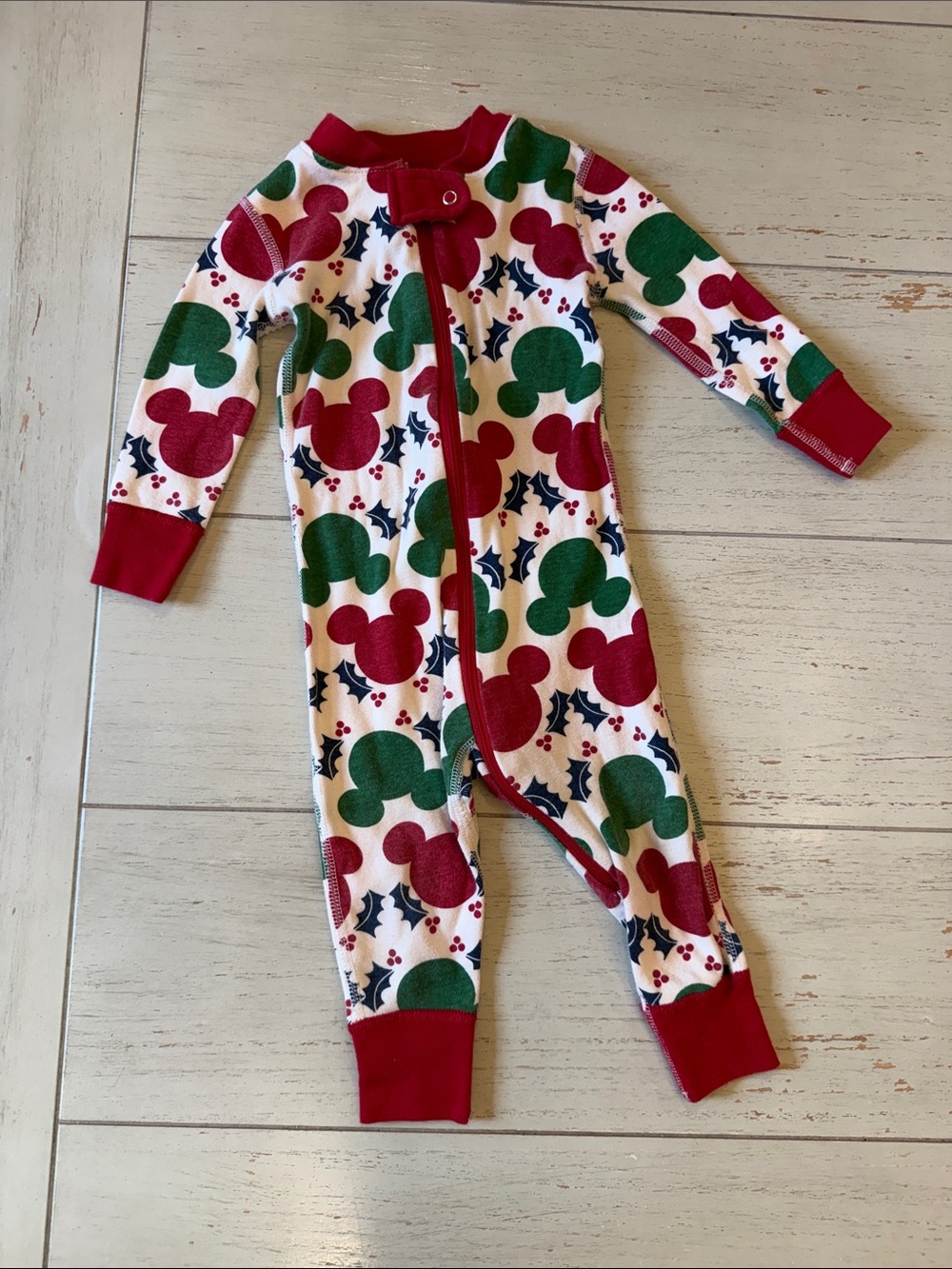 Hanna Andersson Mickey Red & Green Holiday Print